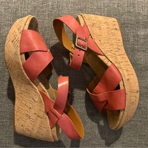Kork-Ease Women's Coral Cork Wedge Sandals, Sz 8